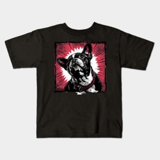 Retro Art Boston Terrier Dog Lover Kids T-Shirt